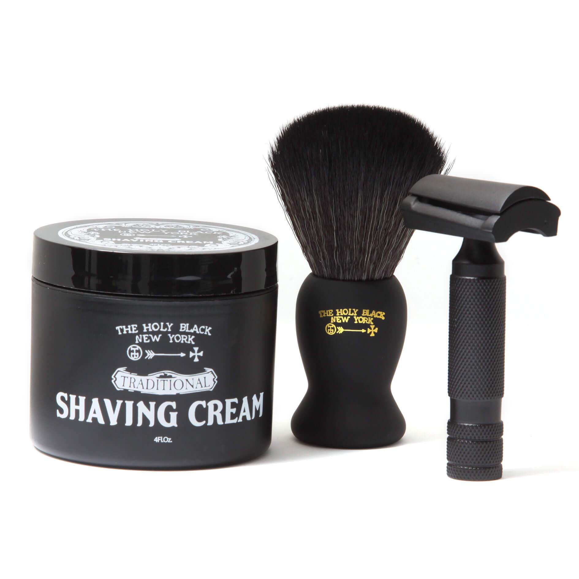 The Holy Black Slant Razor Set