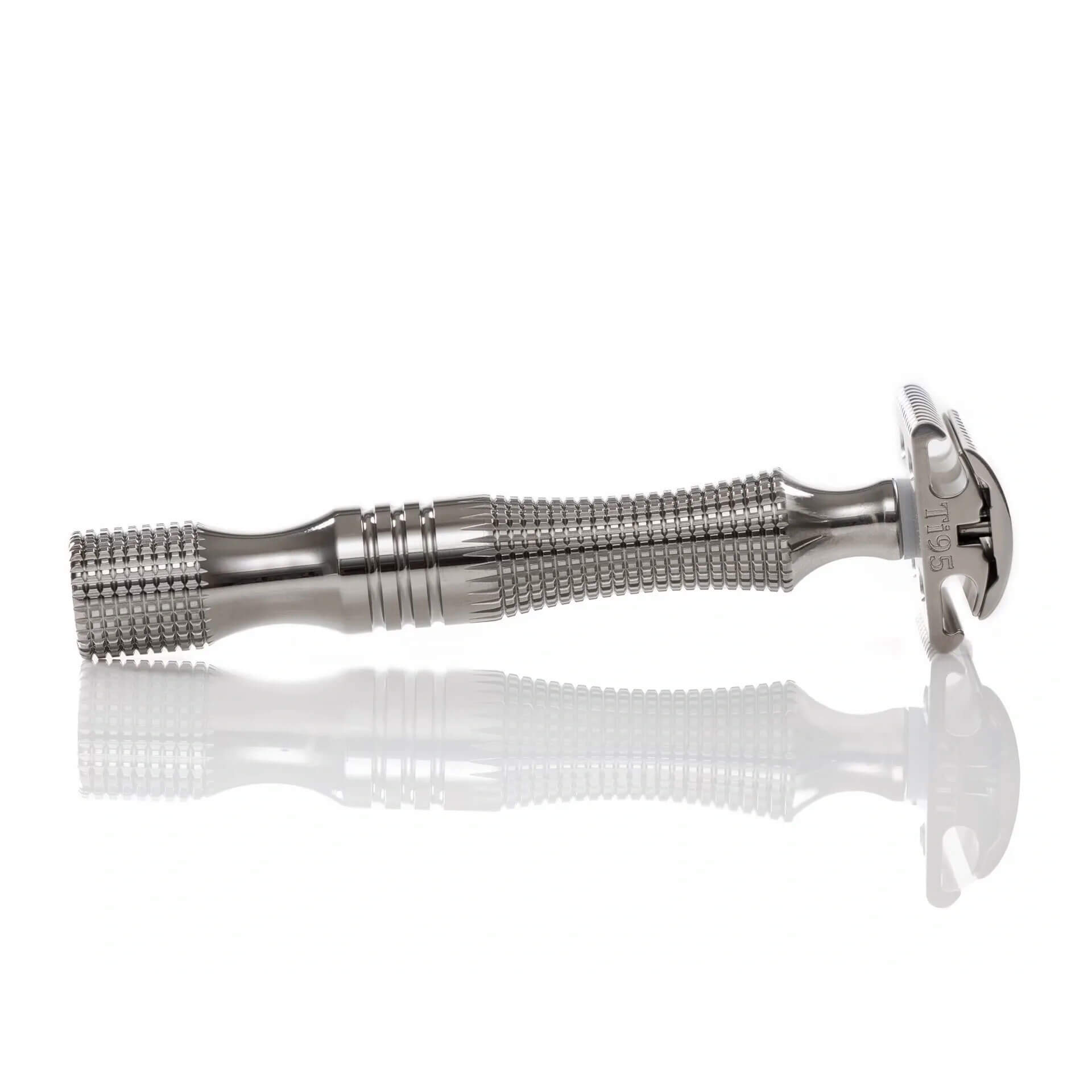 Timeless Titanium Crown Safety Razor Handle (Polished)