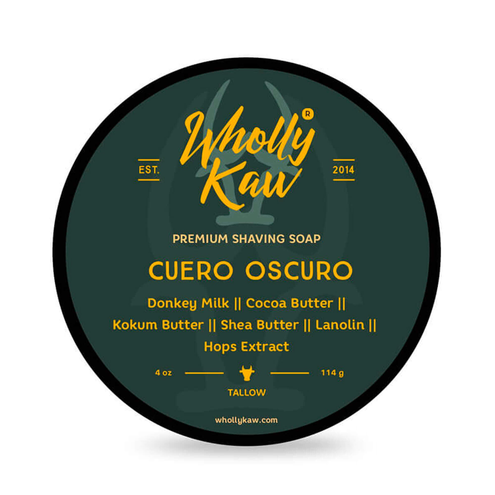 Wholly Kaw Cuero Oscuro Shaving Soap